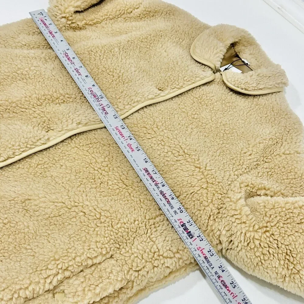 Burberry Kettlewell Size 8 Wool Cashmere Honey Teddy Fleece Jacket NWT $1,790